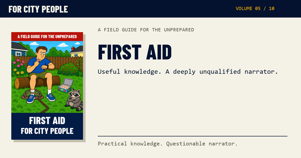 Social preview for First Aid for City People, with its complete illustrated cover
