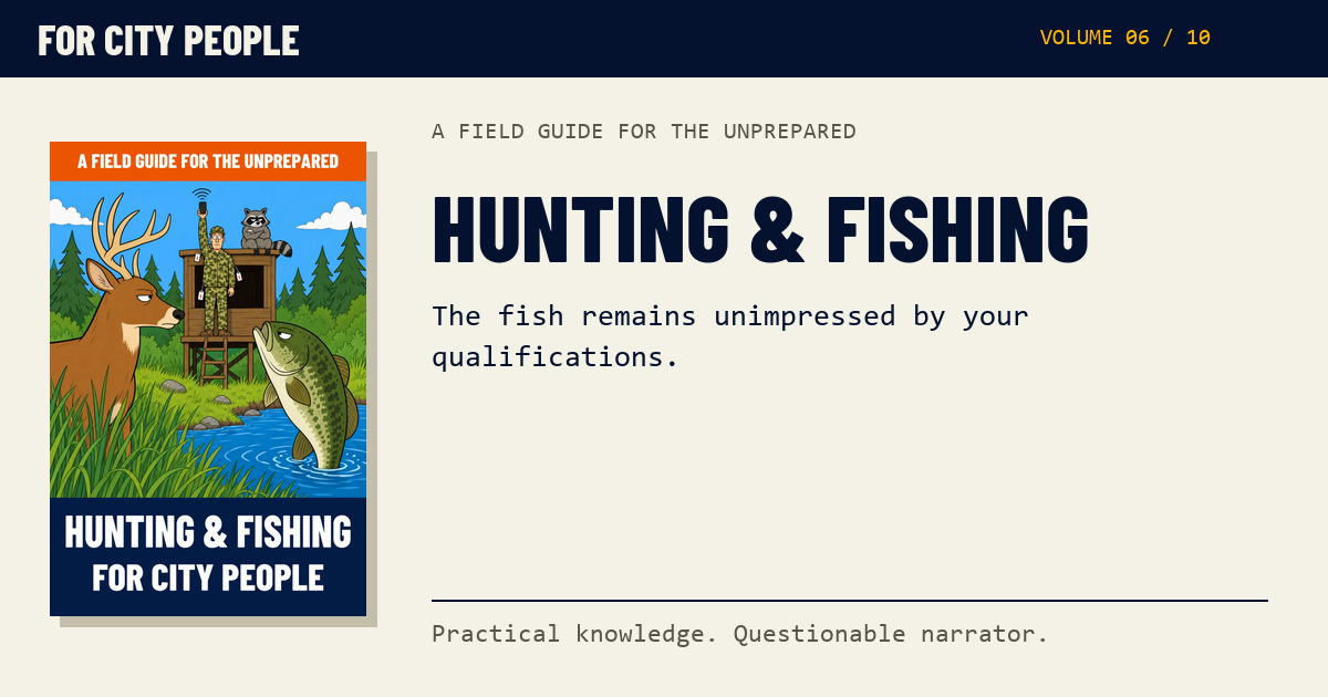 Social preview for Hunting & Fishing for City People, with its complete illustrated cover